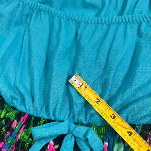 Vintage 1960's Psychedelic Neon Flower Maxi Dress. - Picture 7 of 14